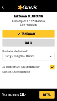 Carl's Jr. DK android App screenshot 1